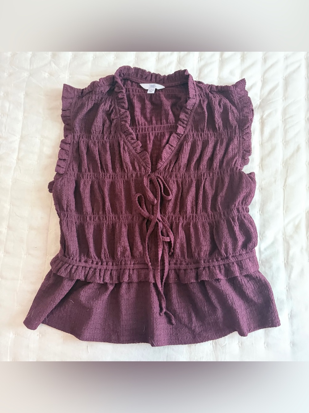 Time and Tru tie front blouse